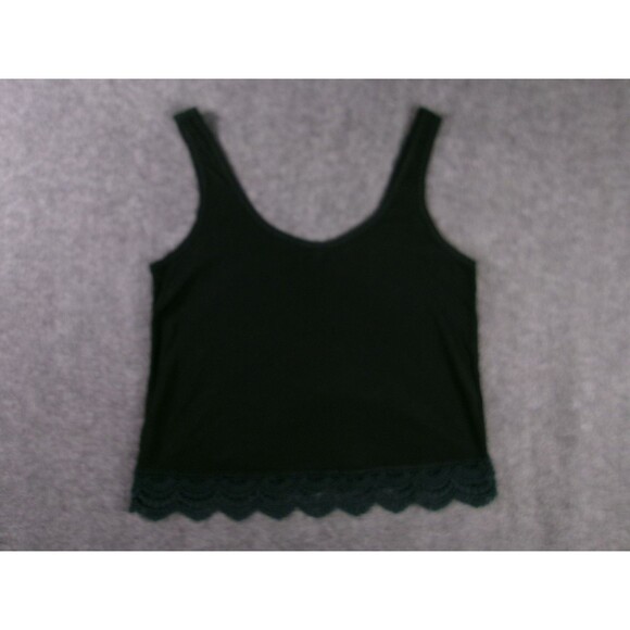 American Eagle Tank Top Women Small Black Lace Scalloped Hem Cami Base Layer - Picture 9 of 10